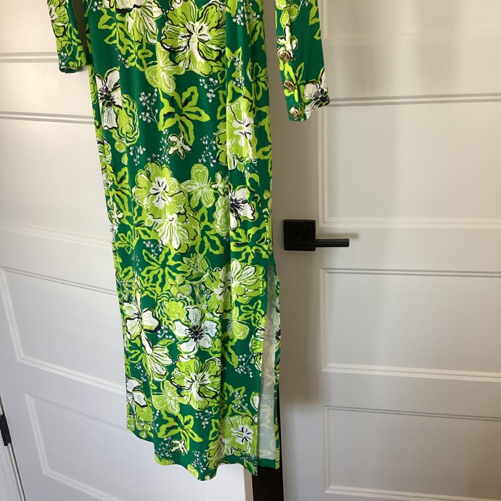 Lilly Pulitzer, NWT, Fiddle Leaf Green Once and Floral Maxi Dress, size medium - Picture 3 of 4
